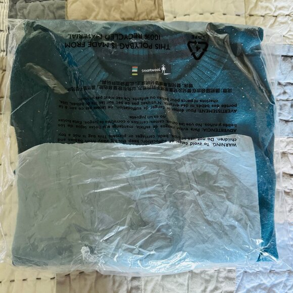 NWOT Smartwool 2025 Sparwood Crew Sweater L Twilight Blue Donegal Merino Wool - Picture 6 of 6